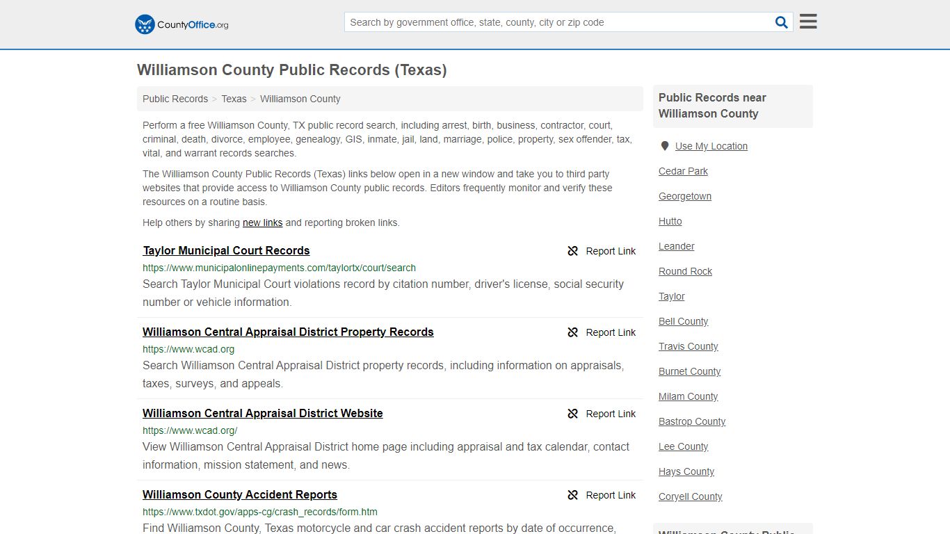 Public Records - Williamson County, TX (Business, Criminal ...